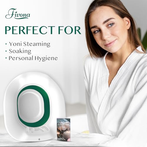 Image of Fivona Sitz Bath for Toilet Seat Postpartum and Hemorrhoids Care - Yoni Steam Seat - Foldable Basin for Epsom Salt Soak - Portable Bidet BPA Free Temperature Resistant - Universal Fit - Dark Green