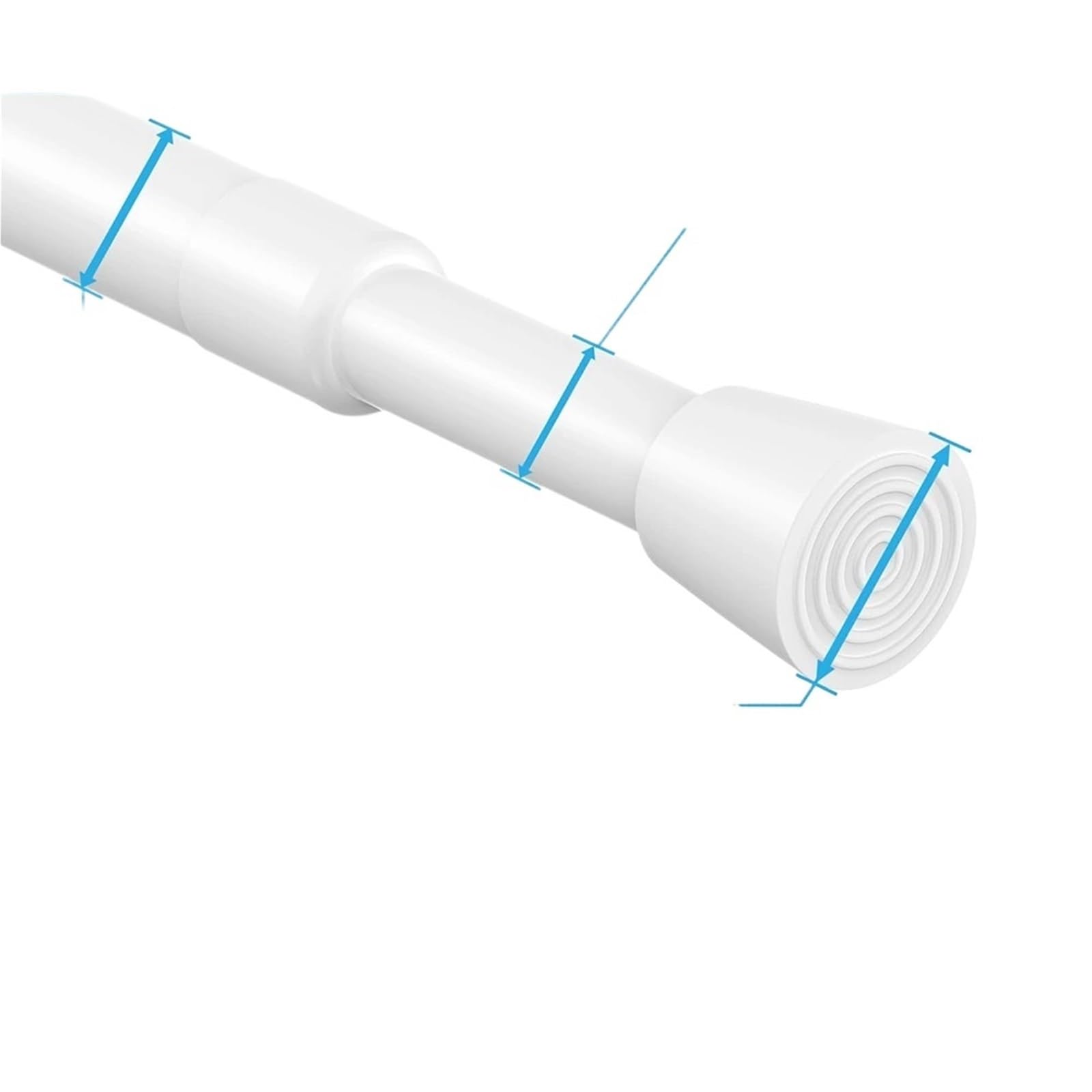 Telescopic Curtain Pole 30-110CM Multi Purpose Spring Loaded Extendable Telescopic Curtain Pole Tension Rail Net Voile Rods(130-250CM 2PCS)