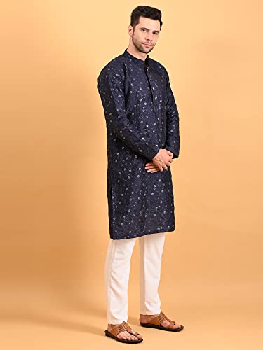 Image of Uri and MacKenzie Embroidery Silk Men's Kurta Pyjama Set