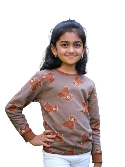 Oh My Girl !! Brown Winterwear Full Sleeve Sweatshirt for Kids Girls_3 to 8 Years