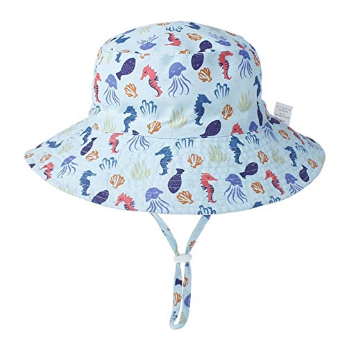 Znesd Baby Sun Hat Smile Face Toddler UPF 50+ Sun Protective Bucket hat Nice Beach hat for Baby Girl boy Adjustable Cap (Color : L, Size : M)
