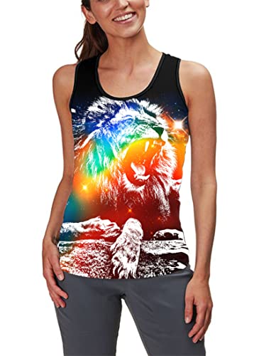 Asylvain Men Colorful Animal Tank Tops Unisex 3D Print Cool Graphic Sleeveless T-Shirt Active Vest For Women, X-Large #TOP3