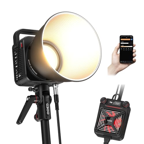 ZHIYUN Molus G300 300W COB Video Light with Bowens Mount, 2700K-6500K Built-in 14 Lighting Effects, Support APP Control