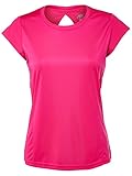 Prince Women's Keyhole Back Short Sleeve Athletic Tee Shirt,Cosmos Pink,L
