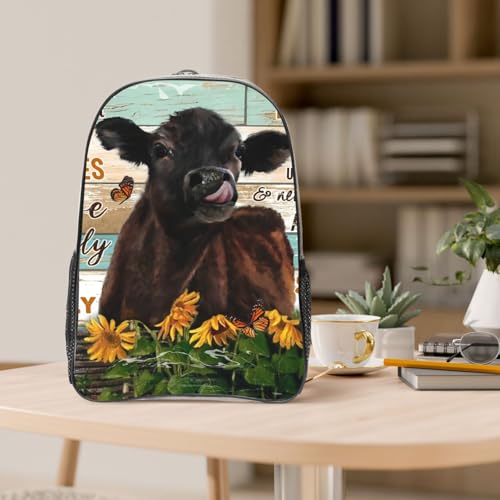 Sunflower Cow Life Is Short Break The Rules Clear Backpack - Lightweight Transparent Backpack For Security, Sports & Travel3