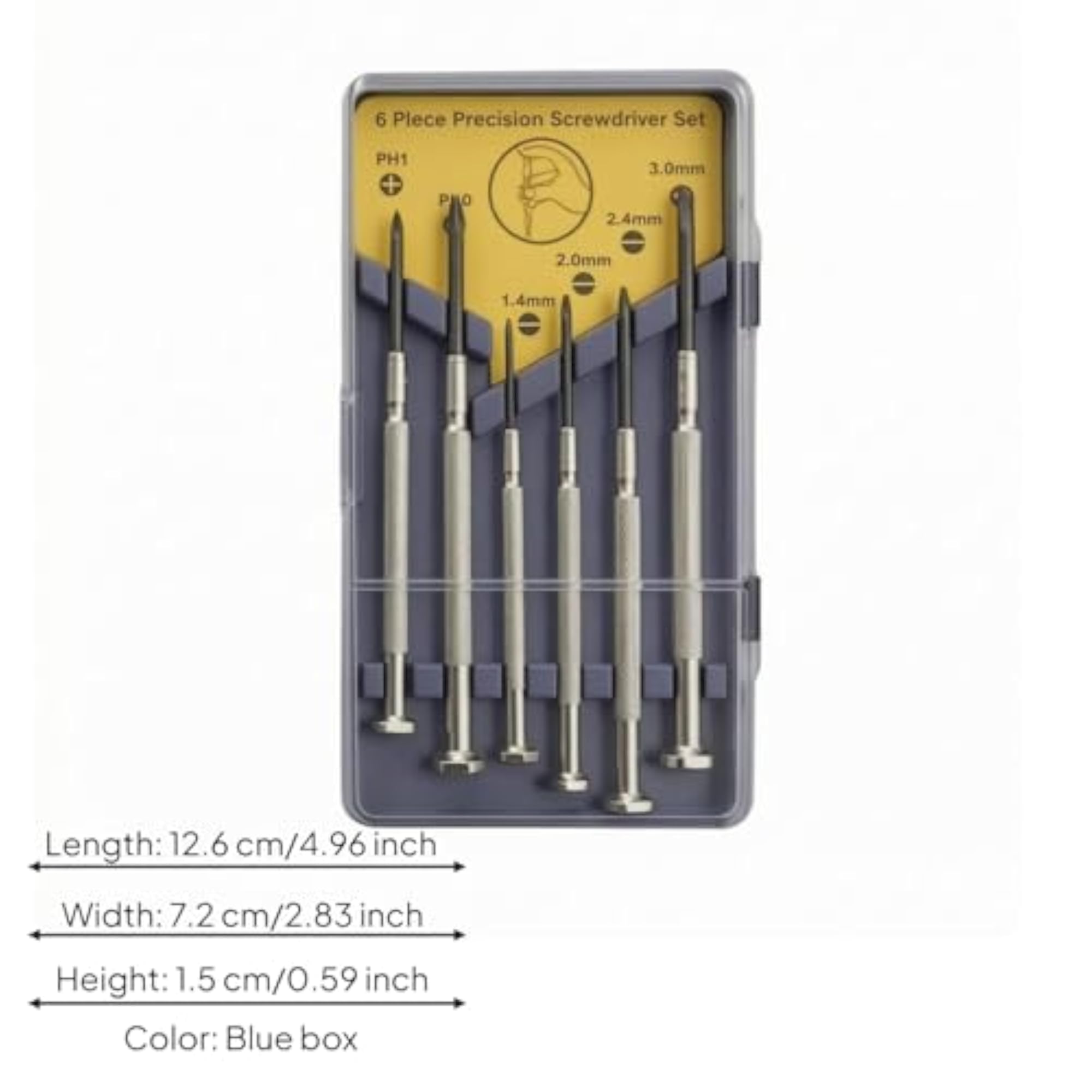 6 Pieces Knurled Watch Repair Screwdriver Set with Rotating End Caps