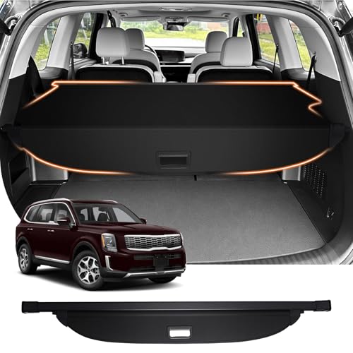 Image of Powerty Cargo Cover for 2020-2025 Kia Telluride, Canvas Trunk Cover Retractable Trunk Security Cover Privacy Shielding Shade for Kia Telluride