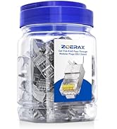 ZOERAX 50-Pack Cat7 Cat6A RJ45 Pass Through Connectors Shielded, 50UM Gold Plated Shielded FTP/ST...