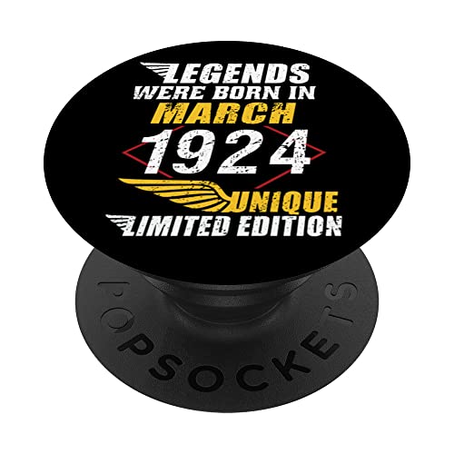 Cumpleaños Marzo 1924 Edición Limitada Regalo March 1924 PopSockets PopGrip Intercambiable