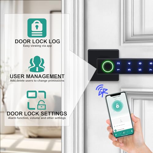 Magho Fingerprint Door Lock,Smart Door Knob,Biometric Keyless Entry Door Lock With Bluetooth App,Digital Passcode Door Lock,Electronic Touchscreen Keypad Smart Door Lock For Home Hotel Office Apartment thumb #1