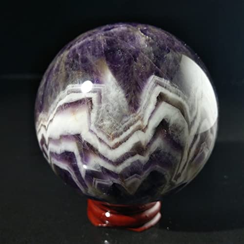 Améthyste chevron véritable et boule de quartz spirituelle 6-7cm - 3