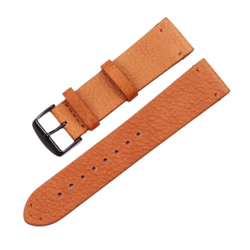 Bracelet de montre en cuir véritable marron clair 18mm style vintage