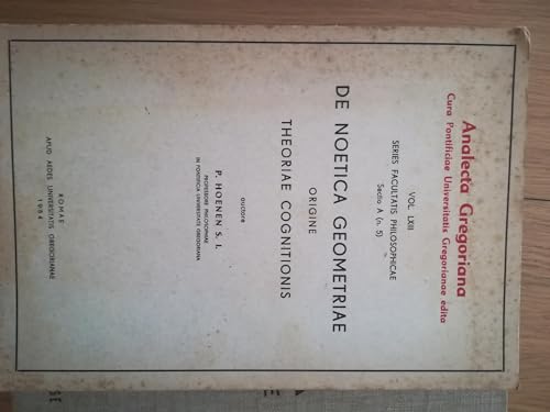 De noetica geometriae origine theoriae cognitionis