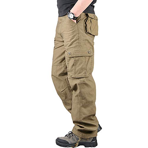 Lilychan Men's Lightweight Cargo Trouser Hiking Pants Army Combat Work Pants Casual Pants with 6 Pocket