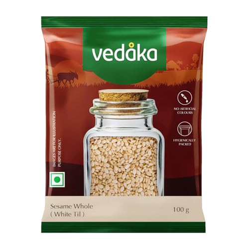 Image of Amazon Brand - Vedaka Sesame | Whole | 100 G | White Til