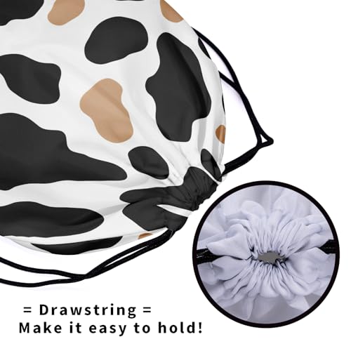 Image of Nerxy Cow Print Gymnastics Grip Bag - Cowhide Grips Bags Animal Drawstring Gym Bag for Gymnasts Cow Gym Pouch Bags Adjustable