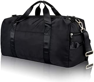 DAYGOS Gym Sports Duffle Bag - Waterproof Travel Duffel Bag with Wet Pocket and Shoes Compartment Overnight Weekender Bag for Women and Men(Black)