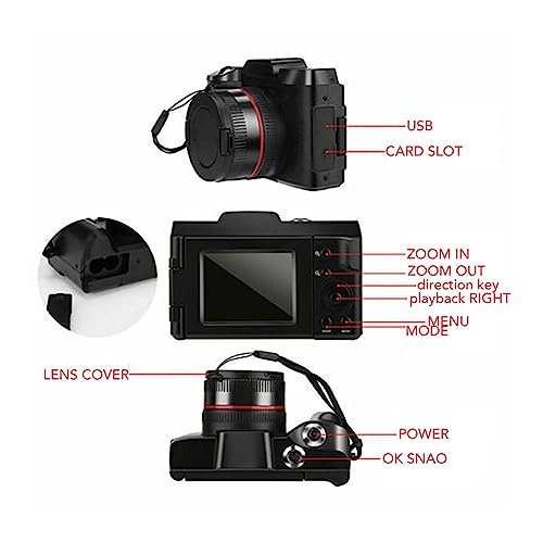 Caméscope numérique écran LCD DELURA caméra vlogging HD zoom 16X