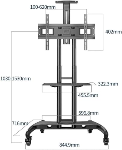 Soporte móvil para TV con ruedas y bandeja doble miniatura 5