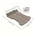 jtymx Portable SUV Inflatable Car Mattress - Beige Durable Multi-Functional Rectangular PVC Flocked Air Mattress with Storage Bag & Repair Kit |(Gray)