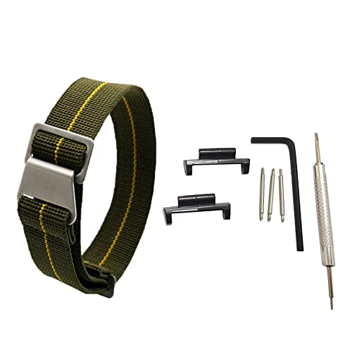 [RichieStrep] 22 mm French Troops Fallschirm-Stil Uhrenarmband Elastisches Stoff Nylon Uhrenarmband Hakenschnalle für Casio GShock GG-1000 GSG-100 GWG-100 GWG100 GSG100, Kein Edelstein