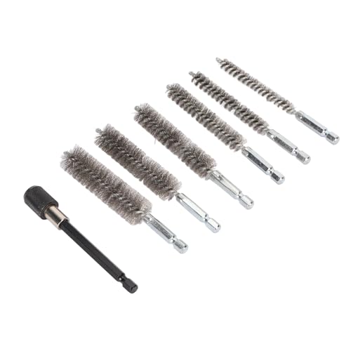 Escova de Furo de Aço Inoxidável de 7 Unidades, Escova de Fio de Aço Inoxidável para Limpeza de Fura