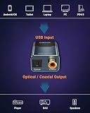 Cubilux USB C/A na optyczny i koncentryczny adapter audio SPDIF, 192 kHz 24 bit PCM, stereo i 5.1 passthrough wyjście cyfrowe, TOSLINK i koncentryczny podwójny port, Plug and Play do laptopa, PC