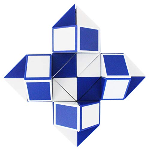 Mipartebo Magic Snake Cube Twist Puzzle 48 Wedges Large Size Twist Fidget Snake Toys Gift Party Favors Game Goodie Bag Fillers For Kids Adults Teens Blue #TOP3