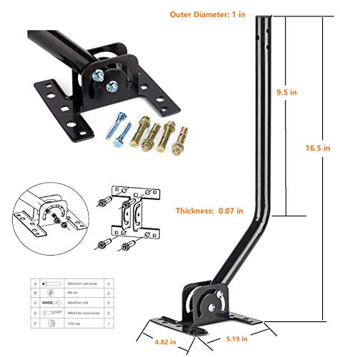 Airdiff Hdtv Digital Outdoor Antenna Amplified 150 Miles Long Range - Uhf/Vhf Signals/Hardware Mounting Pole/ 40 Feet Rg6 Coaxial Cable/Easy Install #TOP3