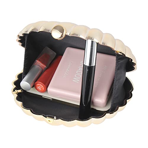Women Evening Bag Acrylic Clutch Purse Shell Shape Shoulder Cross-body Chain Box Bag4