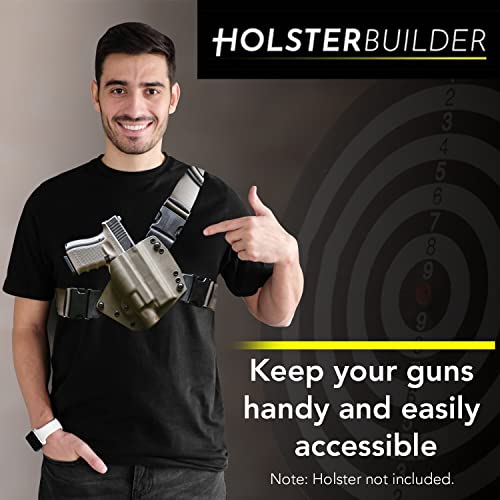 Holsterbuilder Universal Chest Rig & Mounting Hardware - Underarm Shoulder & Waist Holster - Adjustable Concealed Carry Universal Chest Harness-Holster Not Included #TOP2