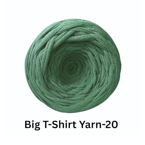 Image of VCR Forest Green Big T-Shirt Yarn, 100 Meters Length, Recycled & Fashionable Craft Yarn, Pack of 1, Suitable for Crochet, Knitting & DIY Bags, Baskets, Cushions & Home Decor Projects