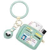 SNUG STAR Round Bangle Keychain ID Card Holder Card Pocket Wristlet Keychain Bangle Key Ring for Wom