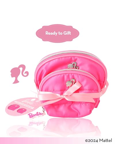 Barbie Pink Makeup Bag Set Official License, Quilted Large and Small Cosmetic Travel Bag, Cute Make Up Bags3
