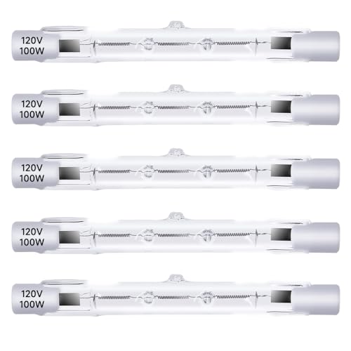 GMY - R7S Halogen Bulbs 78mm T3 100W 120V Dimmable J-Type Linear Warm White Double Ended R7S Bulbs for Security and Work Lights, Floodlight, Floor Lamps, Landscape Lights, Ceiling Lights 5 Pack