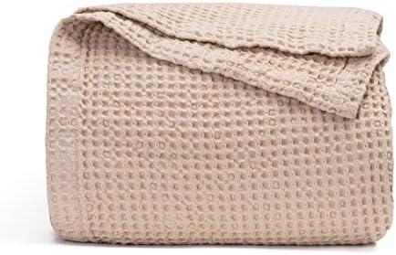 Waffle Blanket King Size of 100% Organic Cotton - Breathable King Size Waffle Blanket - Premium Quality Toxic-Free King Size Blanket - Fair Trade & Ethically Made Blanket - 108”x92” (Ivory - King)