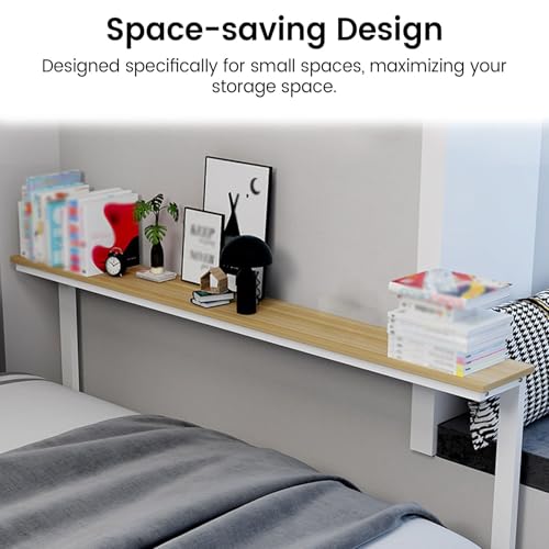 Mesa detrás del sofá rectangular larga de fácil montaje con estantes abiertos 7
