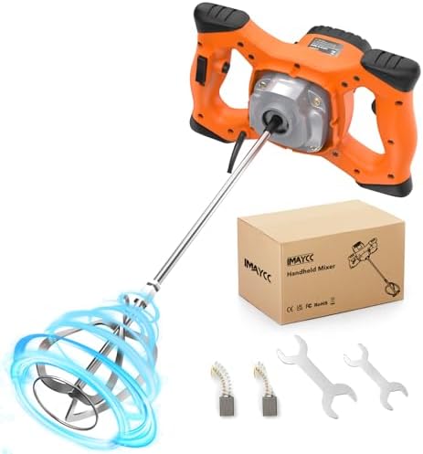 Bild 13 - IMAYCC 2100W Rührwerk Mörtelrührer Elektrischer Beton Mischer Mörtelmischer M14 6 Geschwindigkeits Rührer Elektrisch Beton Farb und Mörtelrührer Handrührgerät Beton Für Bitumen Zementschlam (Schwarz)