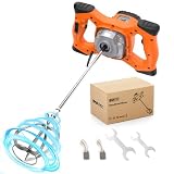 IMAYCC 2100 W Malaxeur Mortier Colle, Malaxeur Beton 220V, Melangeur Beton Avec 6 Vitesses, Betonniere Électrique Idéal Pour Mélanger les Aliments,le Plâtre,la Peinture,le Ciment,le Mortier(Orange)