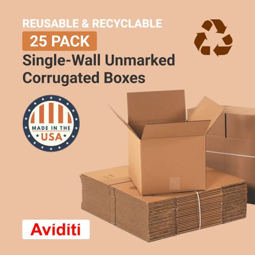 Aviditi 10 X 10 X 8 Corrugated Cardboard Boxes, Small 10"L X 10"W X 8"H, Pack Of 25 | Shipping, Packaging, Moving, Storage Box For Home Or Business, Strong Wholesale Bulk Boxes #TOP2