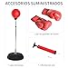 Imagen de HOMCOM Saco de Boxeo de Pie Punching Ball con Altura Ajustable en 4 Niveles 126-144 cm Base Rellenable y Guantes de Boxeo para Adultos y Adolescentes Rojo