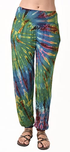 TCG Women's Tie-Dye Harem Pants - Blue-Green-Multi3
