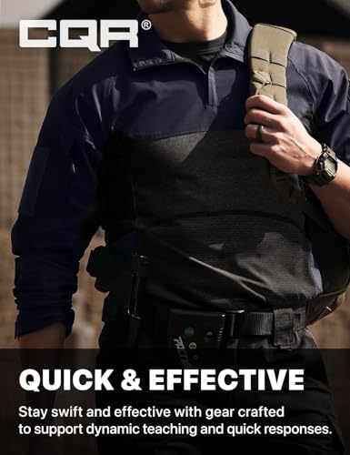 Image of CQR Men's Tactical Combat Shirt, 1 /4 Zip Long Sleeve Breathable Military BDU Training Top for Shooting, Hunting, Range Use