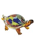 Dale Tiffany AS14062 Art Glass Figurine 3.5' Tall Tommy Turtle Handcrafted Murano-Style Figurine for Home Décor, Living Room, Bed Room, Home Office and Gift