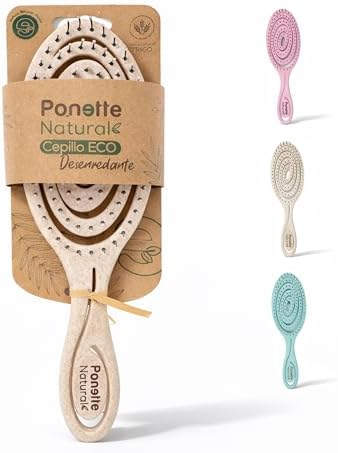 PONETTE NATURAL - Cepillo de Pelo ECO Masajeador Ecológico Beige ...