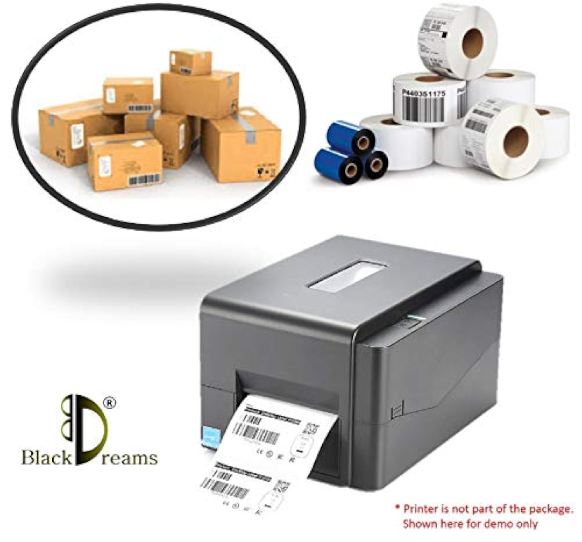Thermal Transfer Barcode Labels Ribbon Wax, Pack of 1