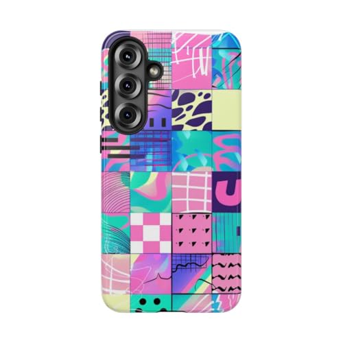 Coque Samsung S25 Plus rigide haut de gamme motif abstrait turquoise