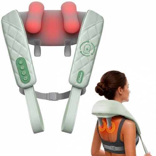 Image of Snailax Cordless Shiatsu Neck Massager with Heat, 4D Kneading Back Shoulder Massager Deep Tissue, Larger Massage & Heating Area, Gift for Mom Dad