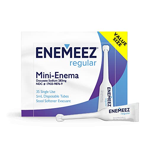 Enemeez 283mg Docusate Sodium Mini Enemas/Stool Softeners - Constipation Relief for Adults 35 Count