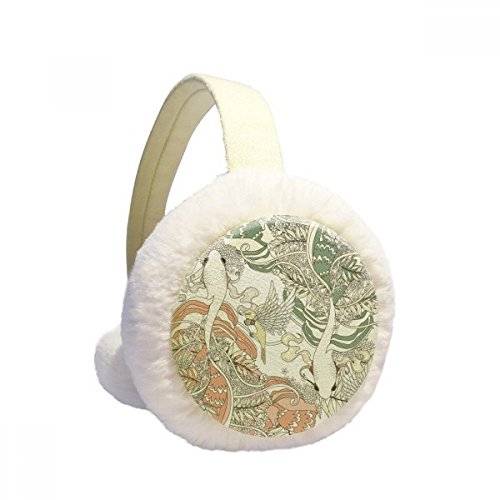 Orejeras de invierno de invierno de pelo sintético con diseño Ukiyo-E plegables